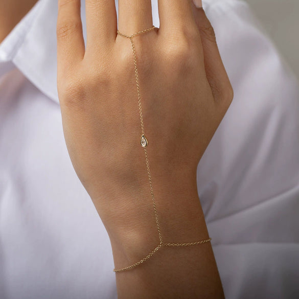 S925 Sterling Silver Water Drop Zircon Women's Minimalist Bracelet