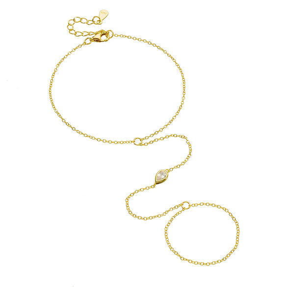 S925 Sterling Silver Water Drop Zircon Women's Minimalist Bracelet