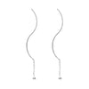 S925 Sterling Silver Wave Ear Line Earrings Simple Geometric Bead Dangle Earrings Elegant Fashion Silver Jewelry