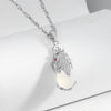 S925 Sterling Silver White Chalcedony Brave Animal Pendant Necklace For Women Simple Fashion Clavicle Chain Electroplated Jewelry Gift