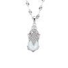 S925 Sterling Silver White Chalcedony Brave Animal Pendant Necklace For Women Simple Fashion Clavicle Chain Electroplated Jewelry Gift