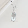 S925 Sterling Silver White Chalcedony Brave Animal Pendant Necklace For Women Simple Fashion Clavicle Chain Electroplated Jewelry Gift