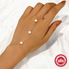 S925 Sterling Silver White Pearl Finger Bracelet Geometric Pattern Multilayer Stacked Electroplated Light Luxury And Elegant For Women