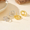 S925 Sterling Silver Winding Circle Geometric Earrings With Electroplating For Women