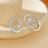 S925 Sterling Silver Winding Circle Geometric Earrings With Electroplating For Women