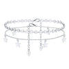 S925 Sterling Silver Women's Anklet With Star Flash O Chain And Disc Chain Simple Style With Letters Numbers Text Pattern