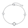 S925 Sterling Silver Women's Bracelet With Four Leaf Clover And Diamond Zircon Design Electroplated