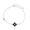 S925 Sterling Silver Women's Bracelet With Four Leaf Clover And Diamond Zircon Design Electroplated