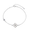 S925 Sterling Silver Women's Bracelet With Four Leaf Clover And Diamond Zircon Design Electroplated