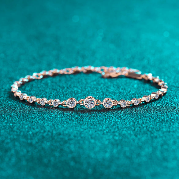 S925 Sterling Silver Women's Champagne Gold Moissanite Bracelet With Cartoon Characters Leaves Animal Zodiac Shapes Electroplated