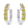 S925 Sterling Silver Women's Classic Round Moissanite And Diamond Earrings