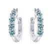 S925 Sterling Silver Women's Classic Round Moissanite And Diamond Earrings