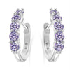S925 Sterling Silver Women's Classic Round Moissanite And Diamond Earrings