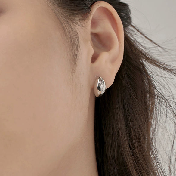 S925 Sterling Silver Women's Earrings Beanshaped Pearshaped Drop Shape Electroplating Design