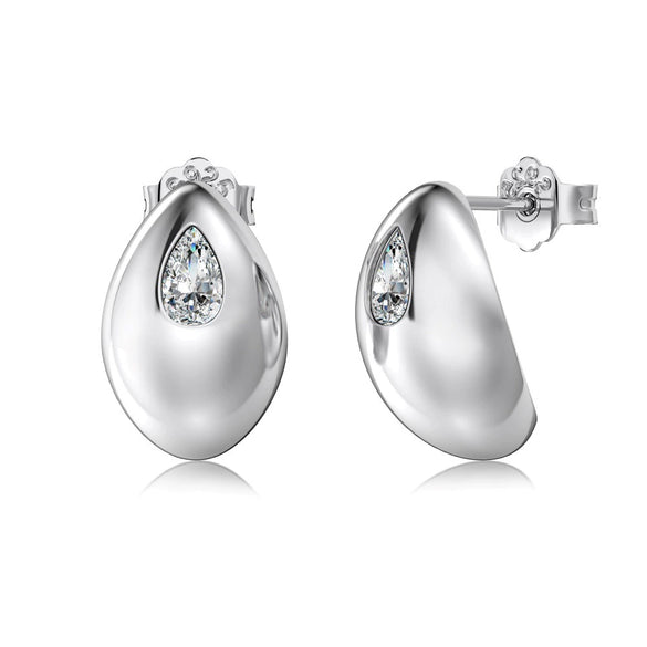 S925 Sterling Silver Women's Earrings Beanshaped Pearshaped Drop Shape Electroplating Design