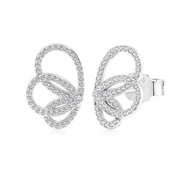 S925 Sterling Silver Women's Earrings With Maple Leaf Butterfly Rose Zircon And Geometric Design Electroplated Light Luxury Style