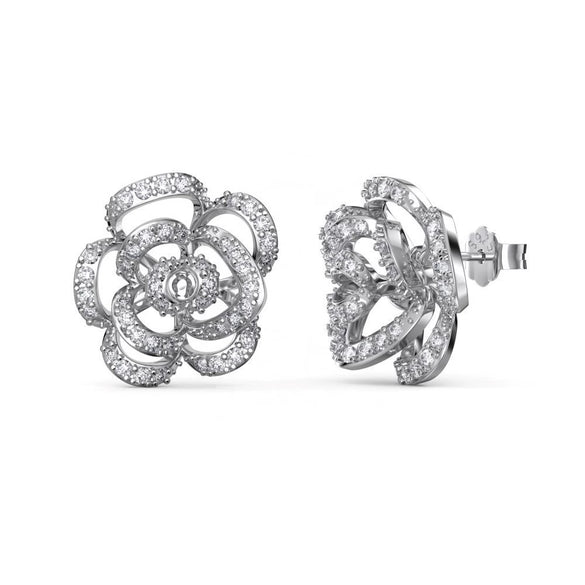 S925 Sterling Silver Women's Earrings With Maple Leaf Butterfly Rose Zircon And Geometric Design Electroplated Light Luxury Style