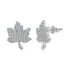 S925 Sterling Silver Women's Earrings With Maple Leaf Butterfly Rose Zircon And Geometric Design Electroplated Light Luxury Style