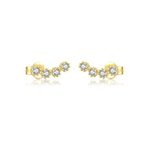 S925 Sterling Silver Women's Fashion Simple Exquisite Earrings With Geometric Pattern And Platinum Or 18K Gold Electroplating