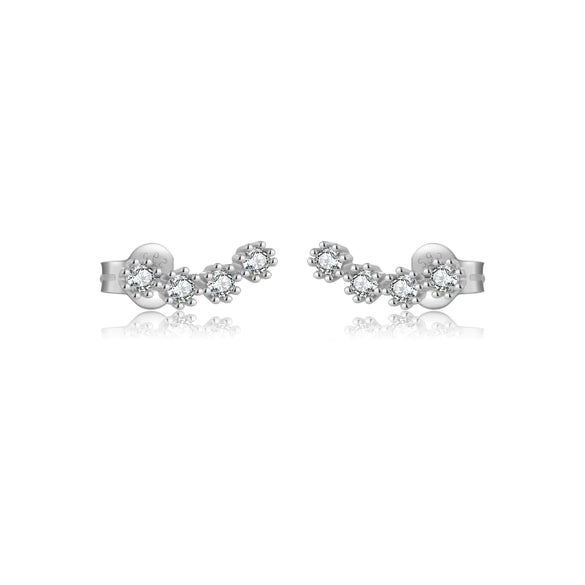 S925 Sterling Silver Women's Fashion Simple Exquisite Earrings With Geometric Pattern And Platinum Or 18K Gold Electroplating