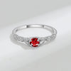 S925 Sterling Silver Women's Geometric Amethyst Zircon Ring Simple Fashion Electroplated Gemstone Jewelry