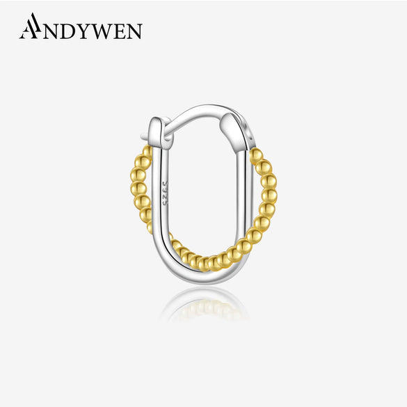 S925 Sterling Silver Women's Geometric Electroplated Fashion Ear Jewelry