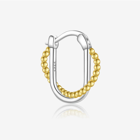 S925 Sterling Silver Women's Geometric Electroplated Fashion Ear Jewelry