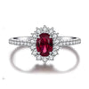 S925 Sterling Silver Women's Geometric Ring Four Claw Pigeon Egg Full Circle Electroplated