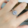 S925 Sterling Silver Women's Geometric Ring Four Claw Pigeon Egg Full Circle Electroplated