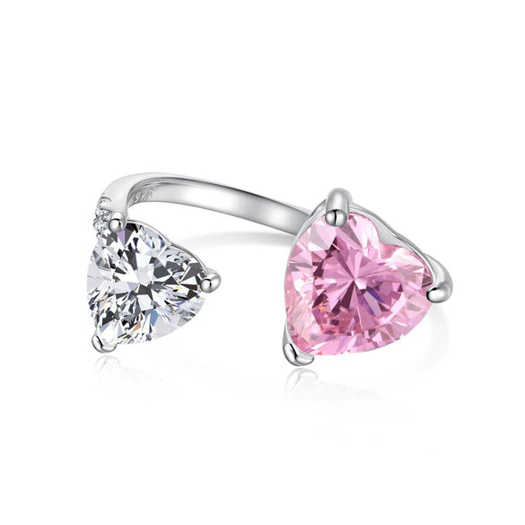 S925 Sterling Silver Women's Geometric Style Ring With Ice Flower Zirconium And High Carbon Diamond Electroplated