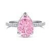S925 Sterling Silver Women's Geometric Style Ring With Ice Flower Zirconium And High Carbon Diamond Electroplated