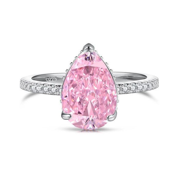 S925 Sterling Silver Women's Geometric Style Ring With Ice Flower Zirconium And High Carbon Diamond Electroplated