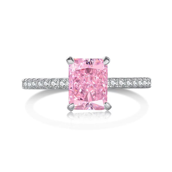 S925 Sterling Silver Women's Geometric Style Ring With Ice Flower Zirconium And High Carbon Diamond Electroplated