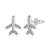 S925 Sterling Silver Women's Light Luxury Small Aircraft Design Earrings With Electroplating