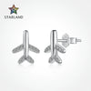 S925 Sterling Silver Women's Light Luxury Small Aircraft Design Earrings With Electroplating