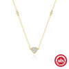 S925 Sterling Silver Women's Love Geometric Pattern Ochain Necklace With Electroplating And Zircon Pendant For Daily Wear