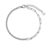 S925 Sterling Silver Women's Pink Heart Zircon Row Diamond Design Electroplated Tennis Bracelet