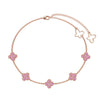 S925 Sterling Silver Women's Pink Heart Zircon Row Diamond Design Electroplated Tennis Bracelet