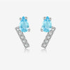 S925 Sterling Silver Women's Zircon Earrings With Irregular Geometric Design And Platinum 18K Gold Electroplating