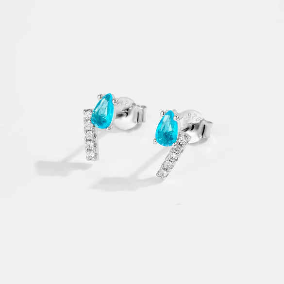 S925 Sterling Silver Women's Zircon Earrings With Irregular Geometric Design And Platinum 18K Gold Electroplating