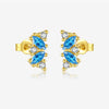S925 Sterling Silver Women's Zircon Earrings With Irregular Geometric Design And Platinum 18K Gold Electroplating