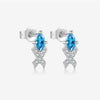 S925 Sterling Silver Women's Zircon Earrings With Irregular Geometric Design And Platinum 18K Gold Electroplating