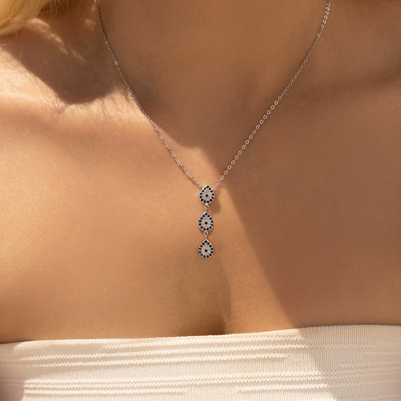 S925 Sterling Silver Yshaped Clavicle Chain Necklace For Women Light Luxury Electroplated