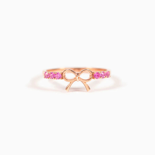 S925 Sterling Silver Zircon Bow Buckle Women's Geometric Electroplated Ring