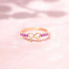 S925 Sterling Silver Zircon Bow Buckle Women's Geometric Electroplated Ring
