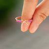 S925 Sterling Silver Zircon Bow Buckle Women's Geometric Electroplated Ring