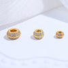 S925 Sterling Silver Zircon Inlaid Double Row Barrel Beads Separated By Wheel Beads Diy Handmade Jewelry Accessories With Round Pattern And Baroque Style