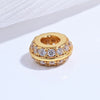 S925 Sterling Silver Zircon Inlaid Double Row Barrel Beads Separated By Wheel Beads Diy Handmade Jewelry Accessories With Round Pattern And Baroque Style