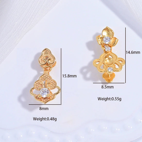 S925 Sterling Silver Zirconia Four Leaf Clover Handmade Diy Bracelet Necklace Buckle