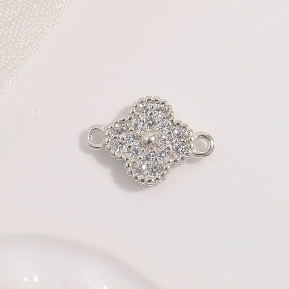 S925 Sterling Silver Zirconia Four Leaf Clover Pendant Jewelry Accessories Including Necklace Bracelet Earrings